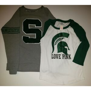 PINK Spartans Sweater and Campus Tee